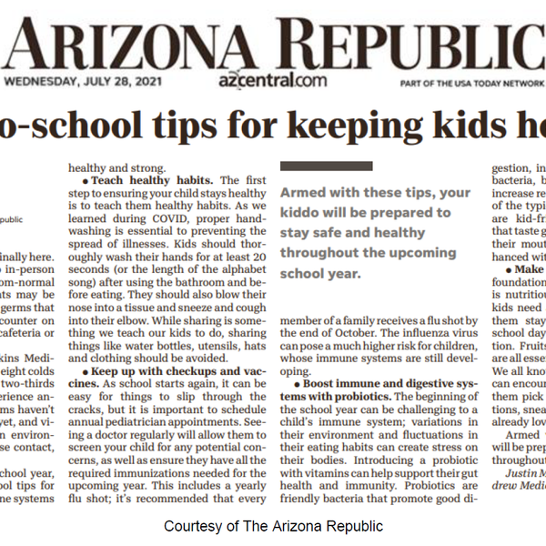 Back to School Tips for Keeping Kids Healthy