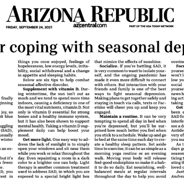 6 tip for coping with seasonal depression