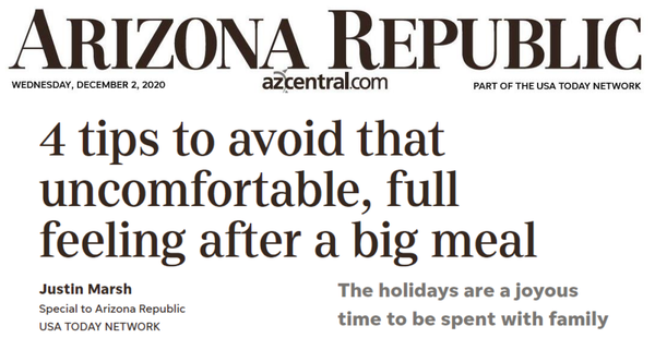 Digestion and overindulging in holiday meals.