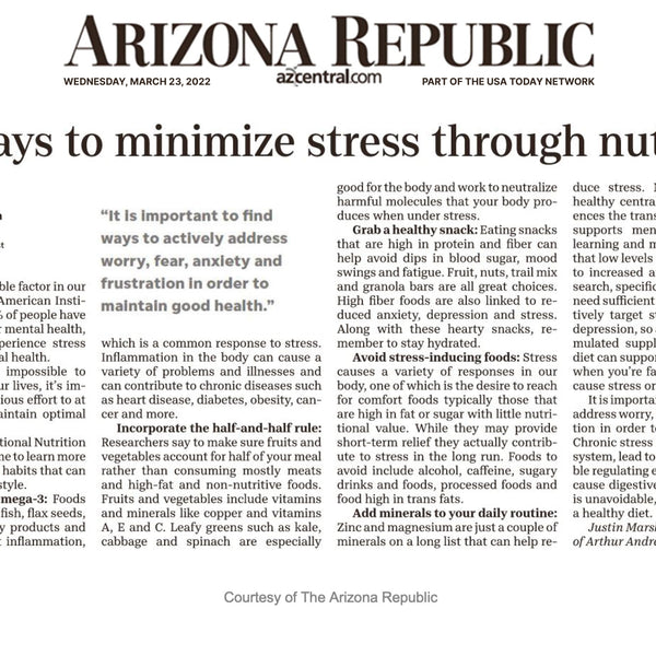 Five Ways to Minimize Stress Through Nutrition