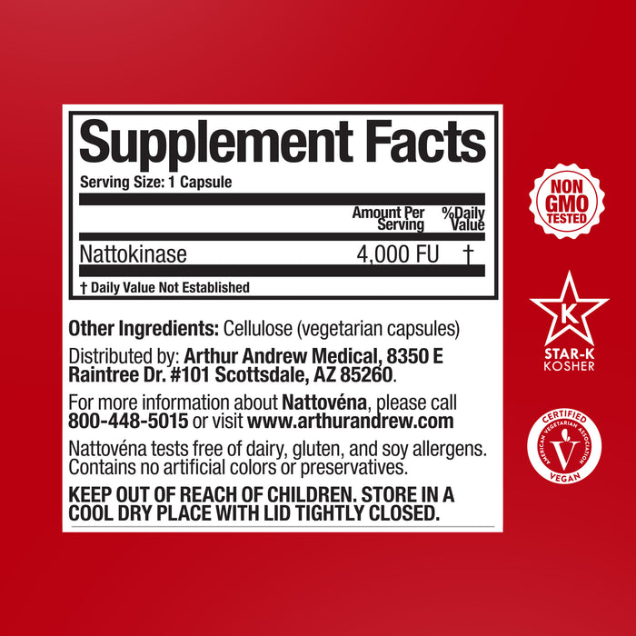 Nattovena supplement facts label