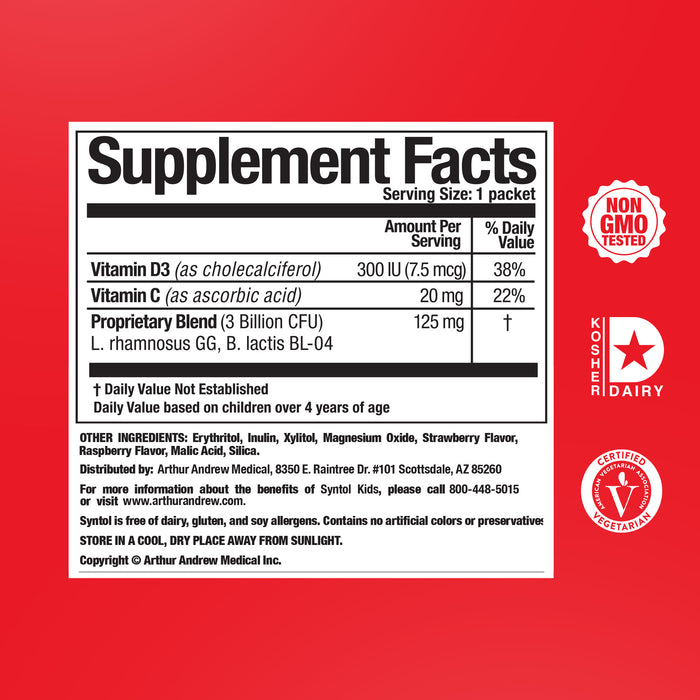 Syntol kids supplement fact label