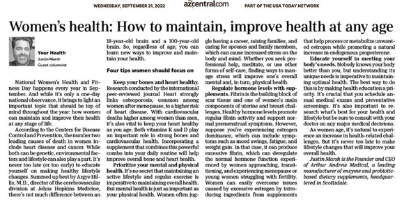 Women's Health: How to maintain, improve health at any age