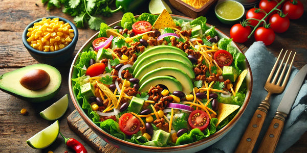 Taco Salad with Creamy Cilantro Lime Dressing