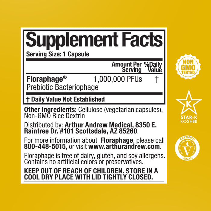 Floraphage Supplement facts label