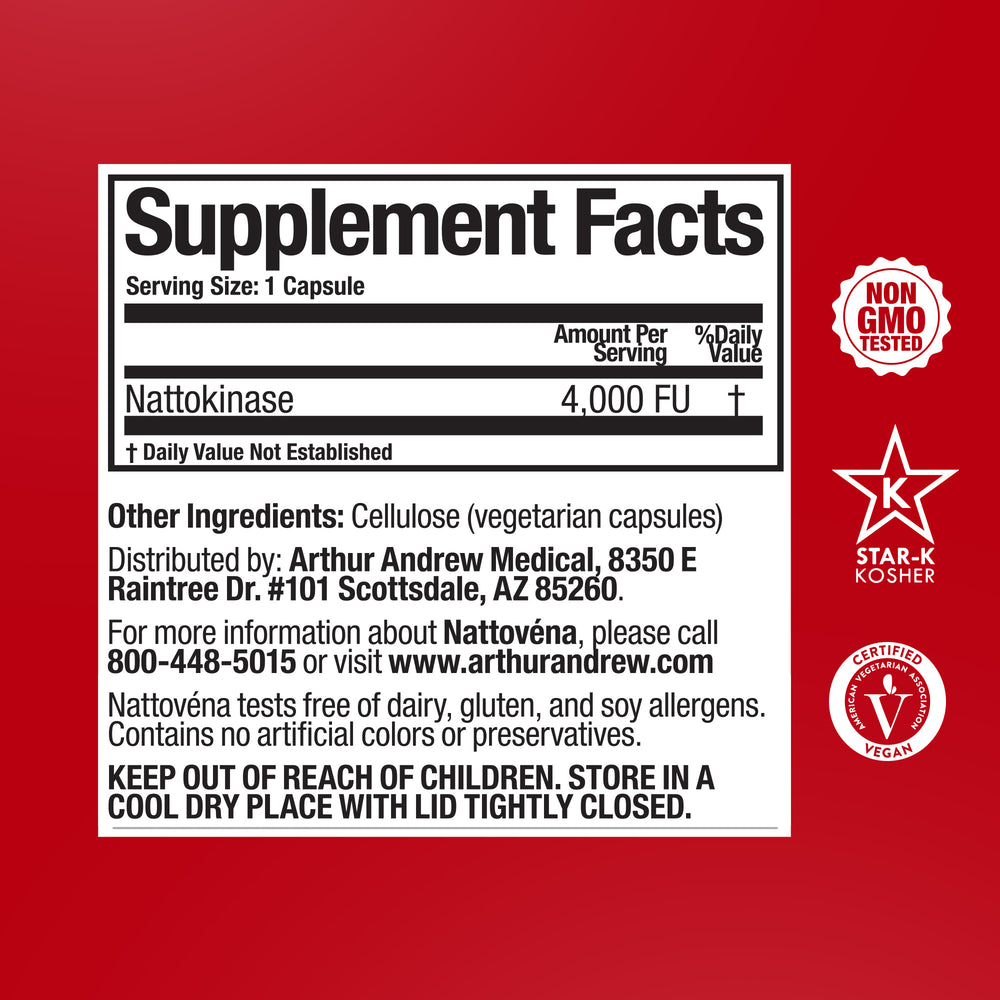 Nattovena supplement facts label