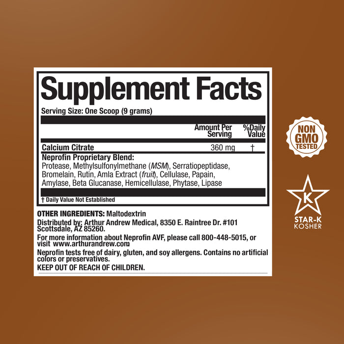Neprofin supplement facts label