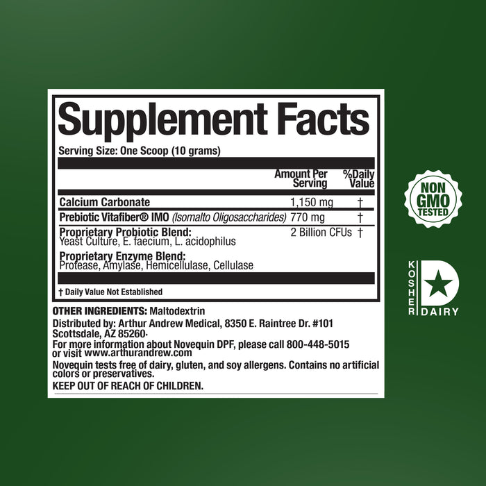 Novequin supplement facts label